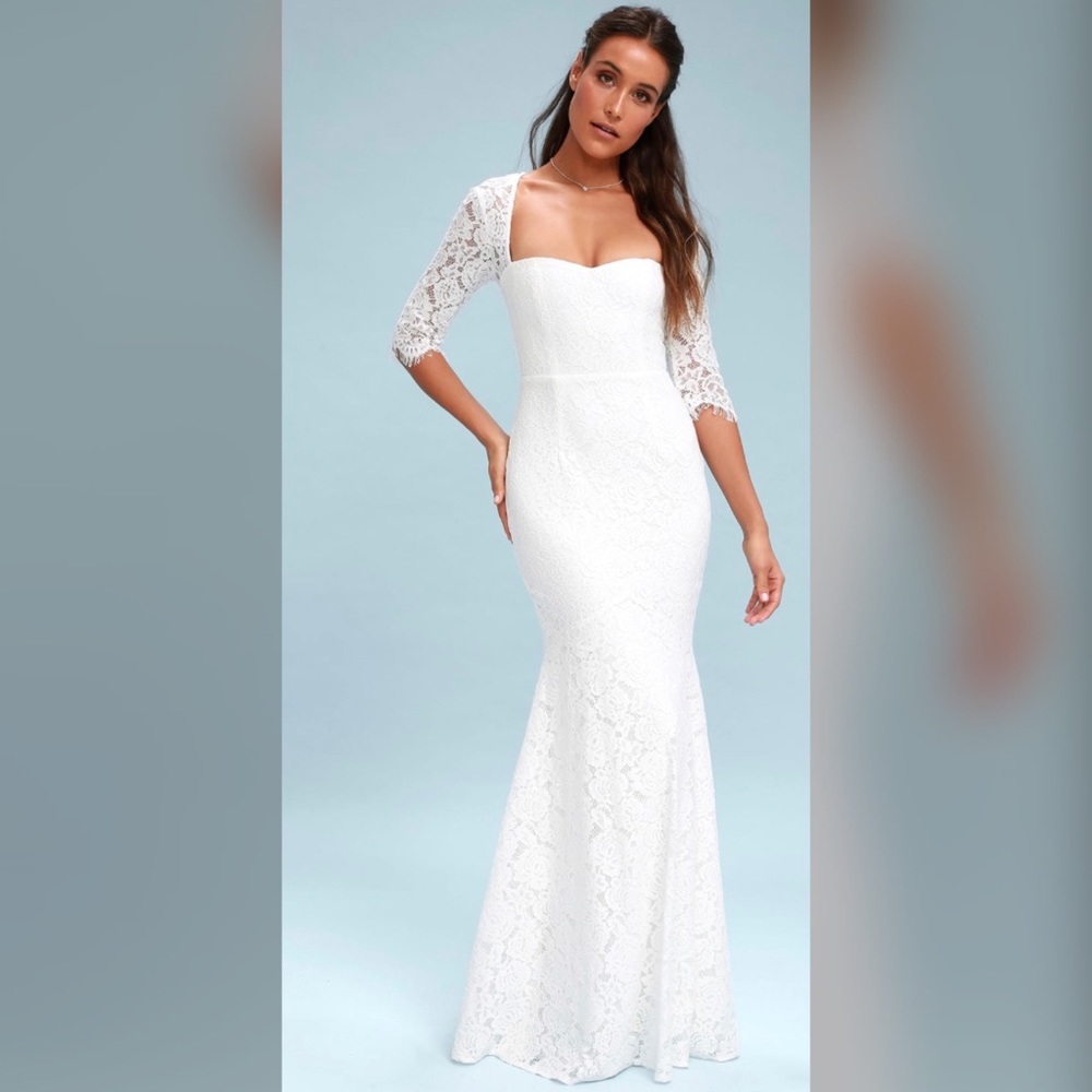 Lulus Maxi Lace White Dress